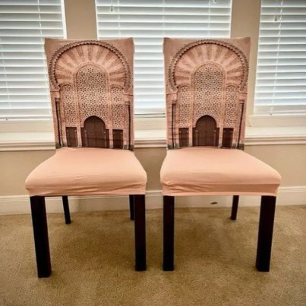 Royal Print Beautiful 4 pcs Stretch Elastic Chair Slipcover Seat Protector
